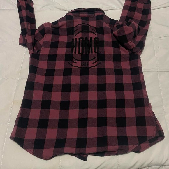 Harley-Davidson Women’s Plaid Flannel Shirt — Red & Black, Size Small - Picture 7 of 7